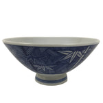 Japanese Porcelain Sometsuke Rice Bowl Owan Vtg Kobachi White Blue Bamboo Y513