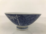 Japanese Porcelain Sometsuke Rice Bowl Owan Vtg Kobachi White Blue Bamboo Y514