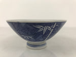 Japanese Porcelain Sometsuke Rice Bowl Owan Vtg Kobachi White Blue Bamboo Y515