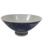 Japanese Porcelain Sometsuke Rice Bowl Owan Vtg Kobachi White Blue Bamboo Y517
