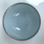 Japanese Porcelain Sometsuke Rice Bowl Owan Vtg Wide White Blue Lines Y35