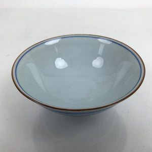 Japanese Porcelain Sometsuke Rice Bowl Owan Vtg Wide White Blue Lines Y35