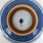 Japanese Porcelain Sometsuke Rice Bowl Owan Vtg Wide White Blue Lines Y38