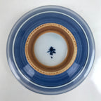 Japanese Porcelain Sometsuke Rice Bowl Owan Vtg Wide White Blue Lines Y40