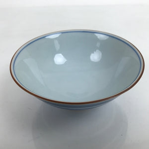 Japanese Porcelain Sometsuke Rice Bowl Owan Vtg Wide White Blue Lines Y40