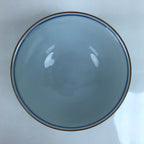 Japanese Porcelain Sometsuke Rice Bowl Owan Vtg Wide White Blue Lines Y41