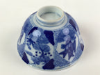Japanese Porcelain Sometsuke Rice Bowl Vtg Floral Paulownia Blue White PY694