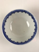 Japanese Porcelain Sometsuke Rice Bowl Vtg Flowers Chidori Blue White PY663