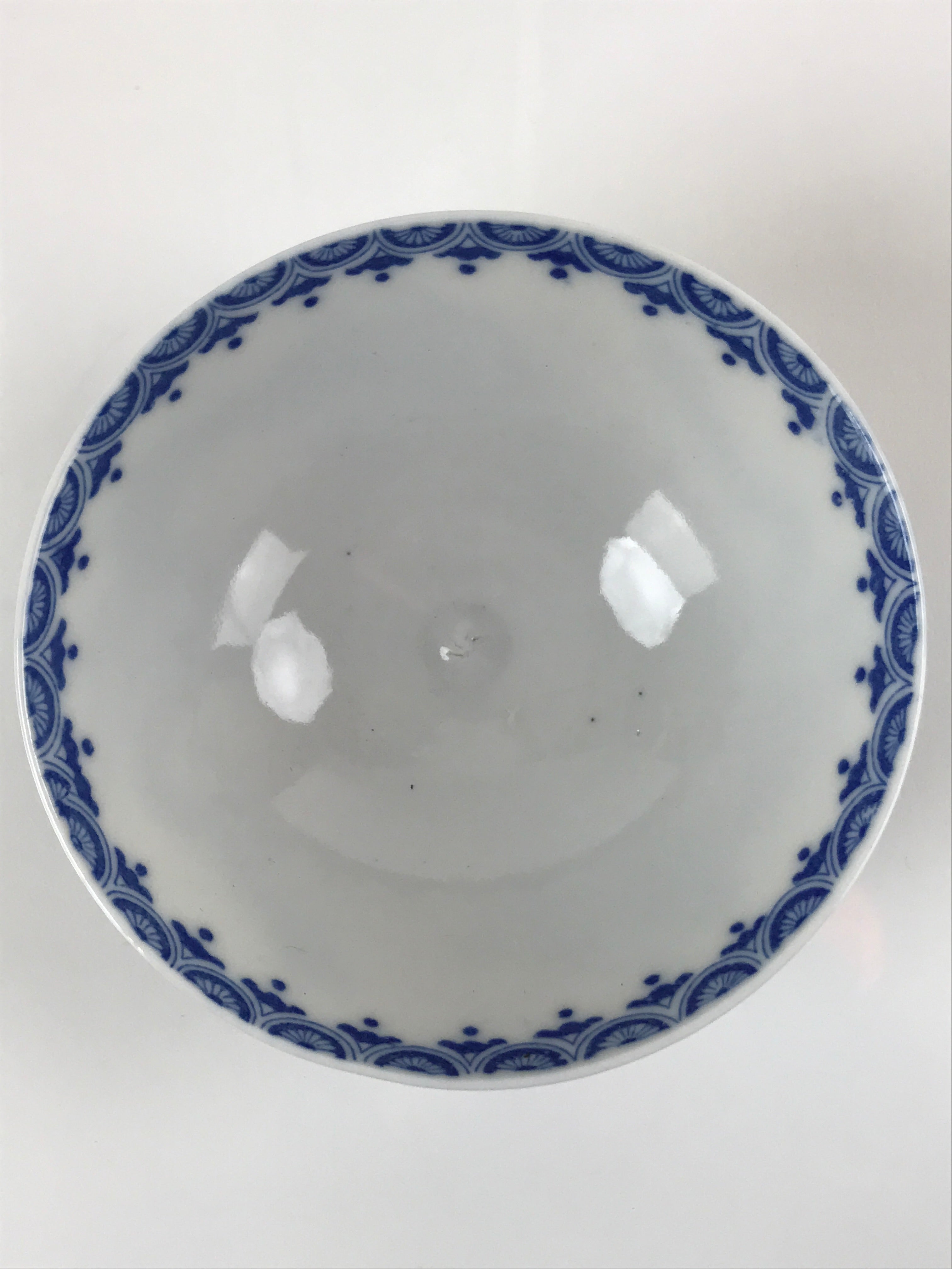 Japanese Porcelain Sometsuke Rice Bowl Vtg Zodiac Dragon Blue White PY664