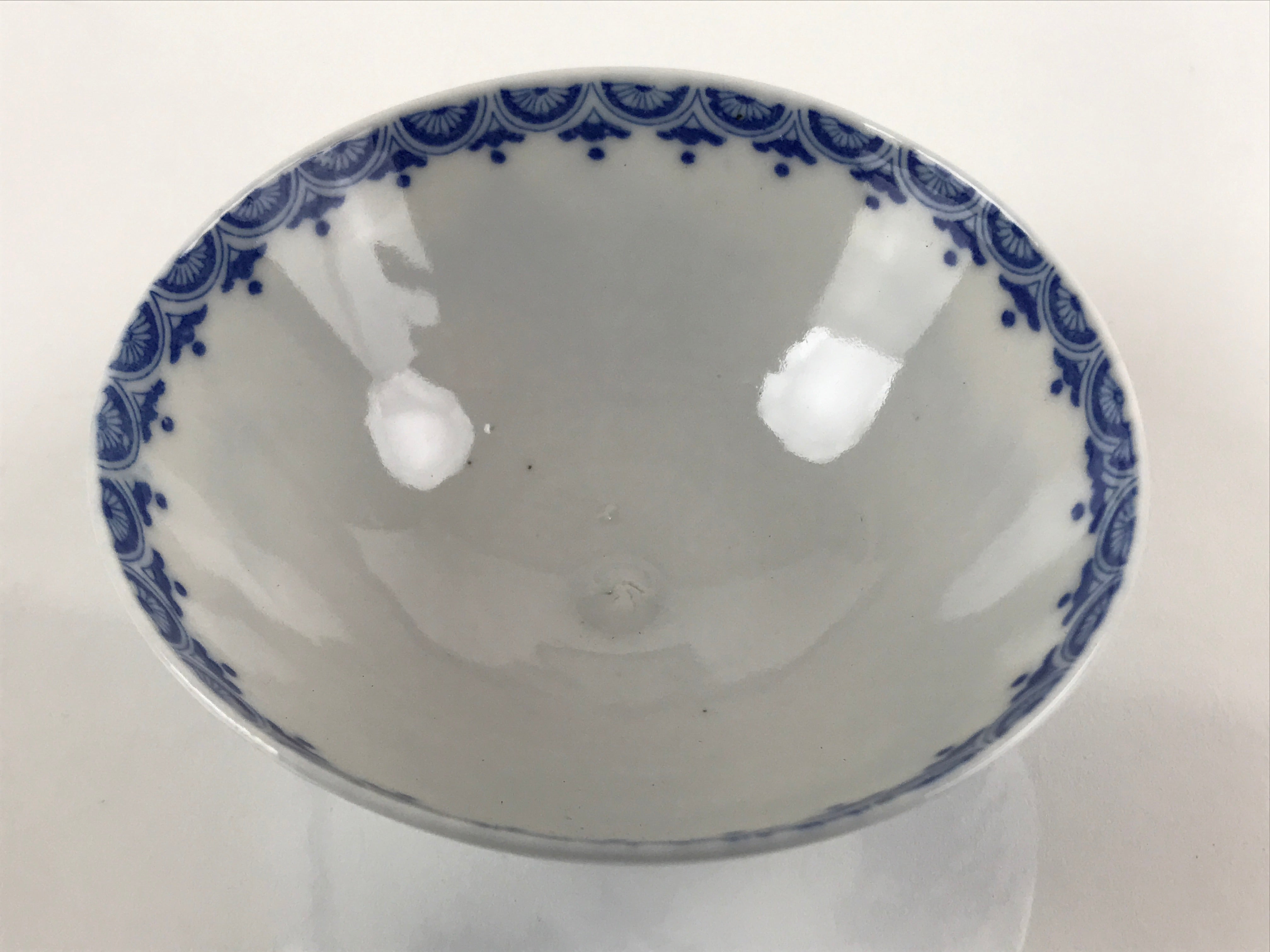 Japanese Porcelain Sometsuke Rice Bowl Vtg Zodiac Dragon Blue White PY664