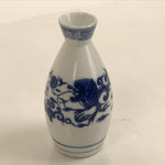 Japanese Porcelain Sometsuke Sake Bottle Tokkuri Vtg Blue White Dragon TS720