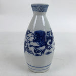 Japanese Porcelain Sometsuke Sake Bottle Tokkuri Vtg Blue White Dragon TS720