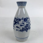 Japanese Porcelain Sometsuke Sake Bottle Tokkuri Vtg Blue White Dragon TS720