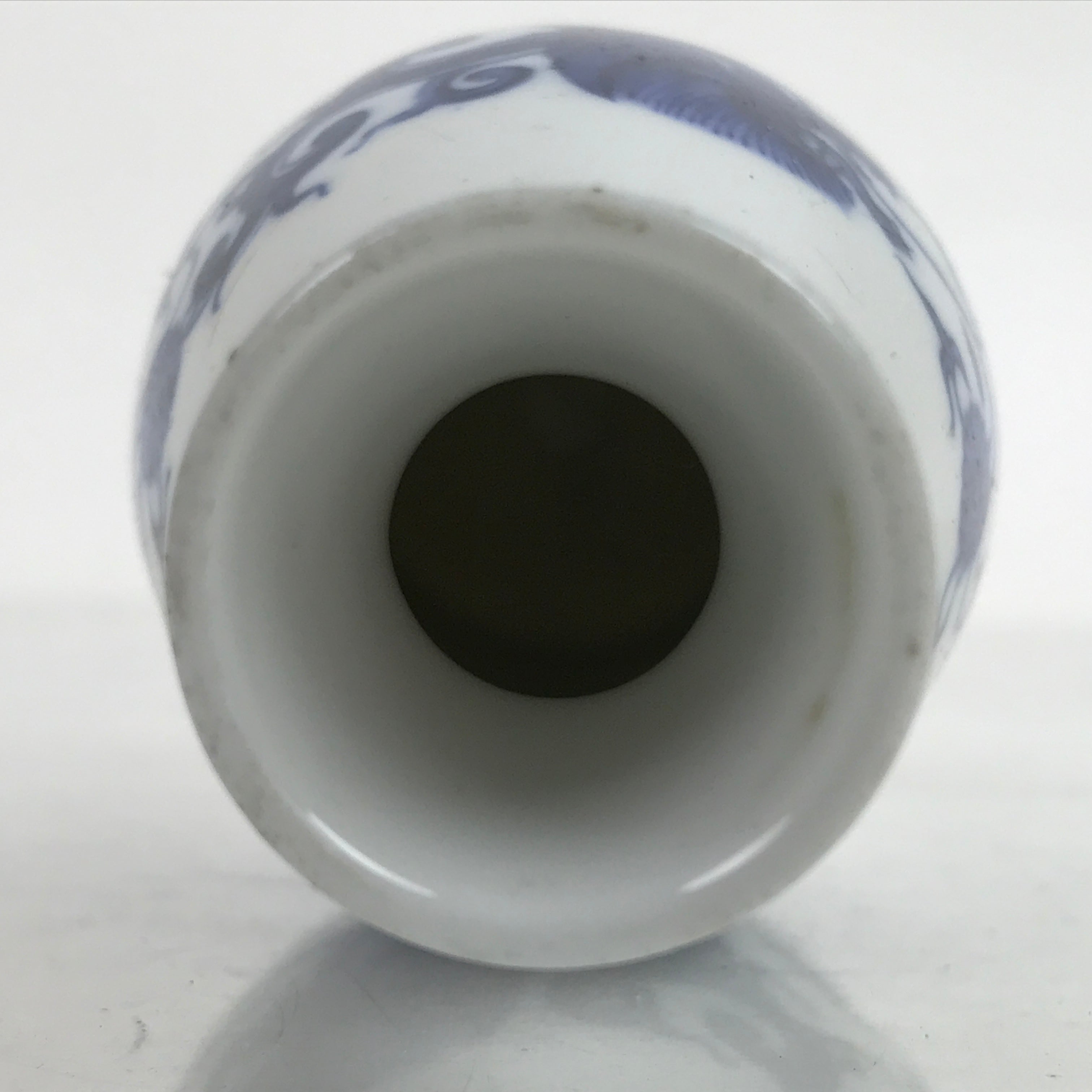 Japanese Porcelain Sometsuke Sake Bottle Tokkuri Vtg Blue White Dragon TS720