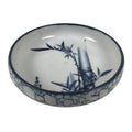 Japanese Porcelain Sometsuke Serving Dish Vtg Shallow Bowl Blue Bamboo Y538