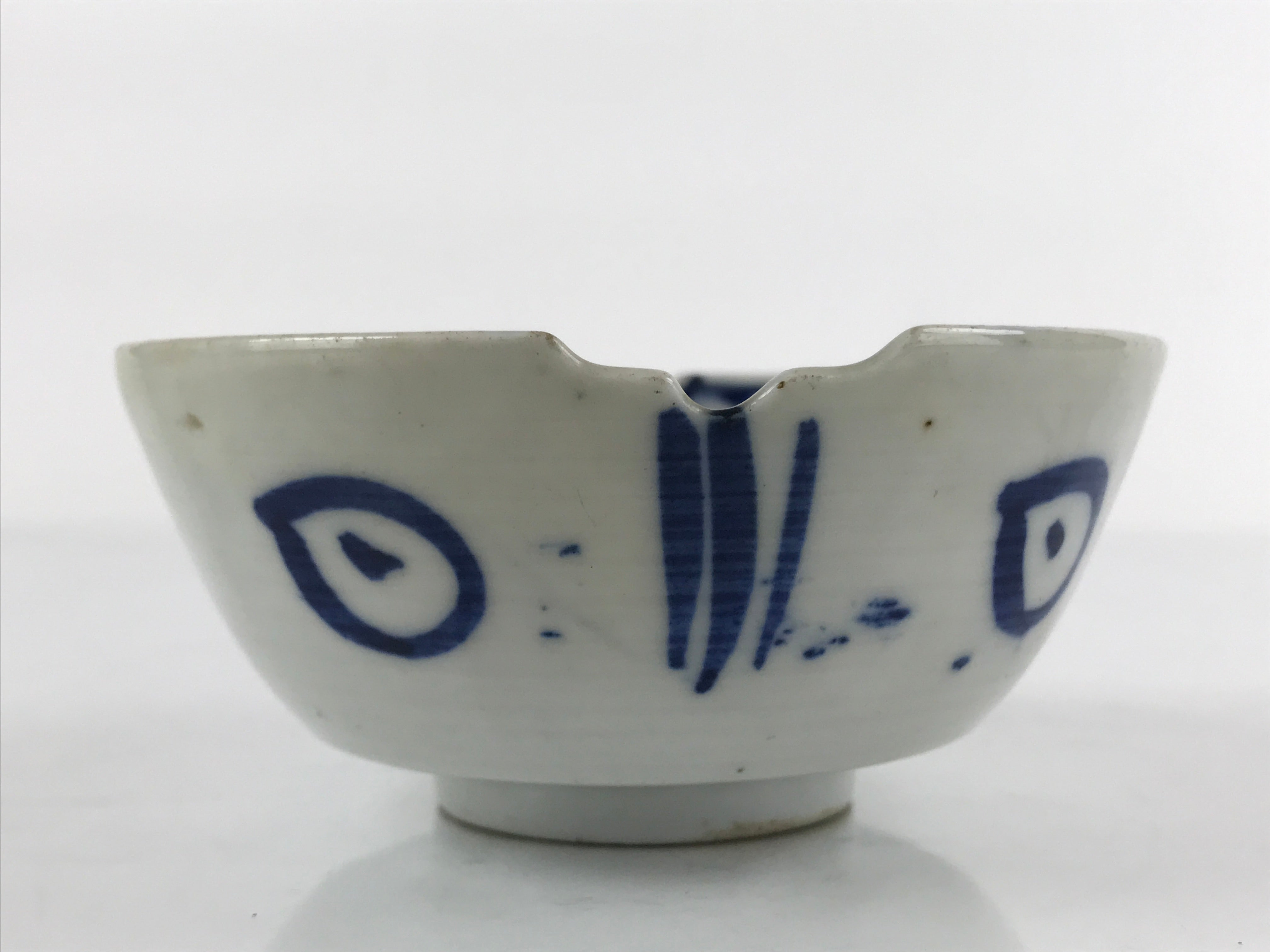 Japanese Porcelain Sometsuke Small Bowl Kobachi Vtg Side Dish Floral Blue PY720