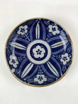Japanese Porcelain Sometsuke Small Plate Mamezara Vtg Blue White Flowers PY743