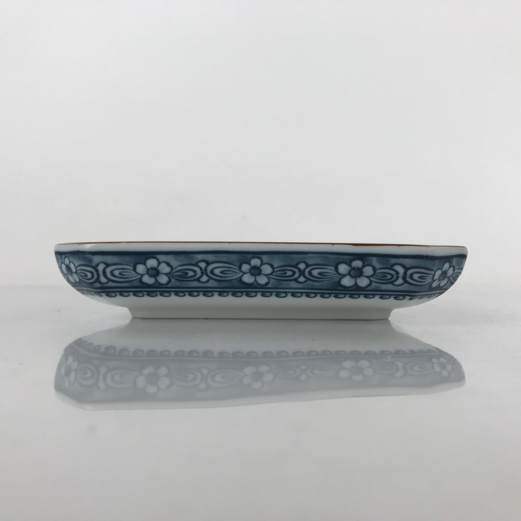 Japanese Porcelain Sometsuke Small Plate Vtg Blue Mountain River Scenery PY823