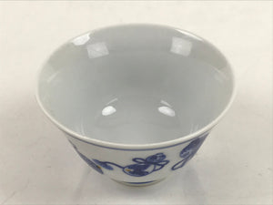 Japanese Porcelain Sometsuke Teacup Vtg Hyotan Gourd White Blue Yunomi TC439