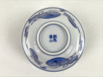 Japanese Porcelain Sometsuke Teacup Vtg Hyotan Gourd White Blue Yunomi TC439