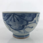 Japanese Porcelain Sometsuke Teacup Vtg White Blue Floral Sencha Yunomi TC451