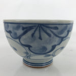 Japanese Porcelain Sometsuke Teacup Vtg White Blue Floral Sencha Yunomi TC451