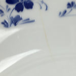 Japanese Porcelain Soup Bowl Maruta Japan Kasuga Ware Round Blue Flower PP724