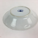 Japanese Porcelain Soup Bowl Maruta Japan Kasuga Ware Round Blue Flower PP724