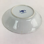 Japanese Porcelain Soup Bowl Maruta Japan Kasuga Ware Round Blue Flower PP724