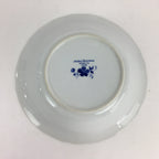 Japanese Porcelain Soup Bowl Maruta Japan Kasuga Ware Round Blue Flower PP725