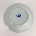 Japanese Porcelain Soup Bowl Maruta Japan Kasuga Ware Round Blue Flower PP725