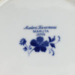 Japanese Porcelain Soup Bowl Maruta Japan Kasuga Ware Round Blue Flower PP725