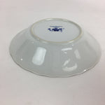 Japanese Porcelain Soup Bowl Maruta Japan Kasuga Ware Round Blue Flower PP725