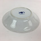 Japanese Porcelain Soup Bowl Maruta Japan Kasuga Ware Round Blue Flower PP725