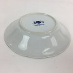 Japanese Porcelain Soup Bowl Maruta Japan Kasuga Ware Round Blue Flower PP725