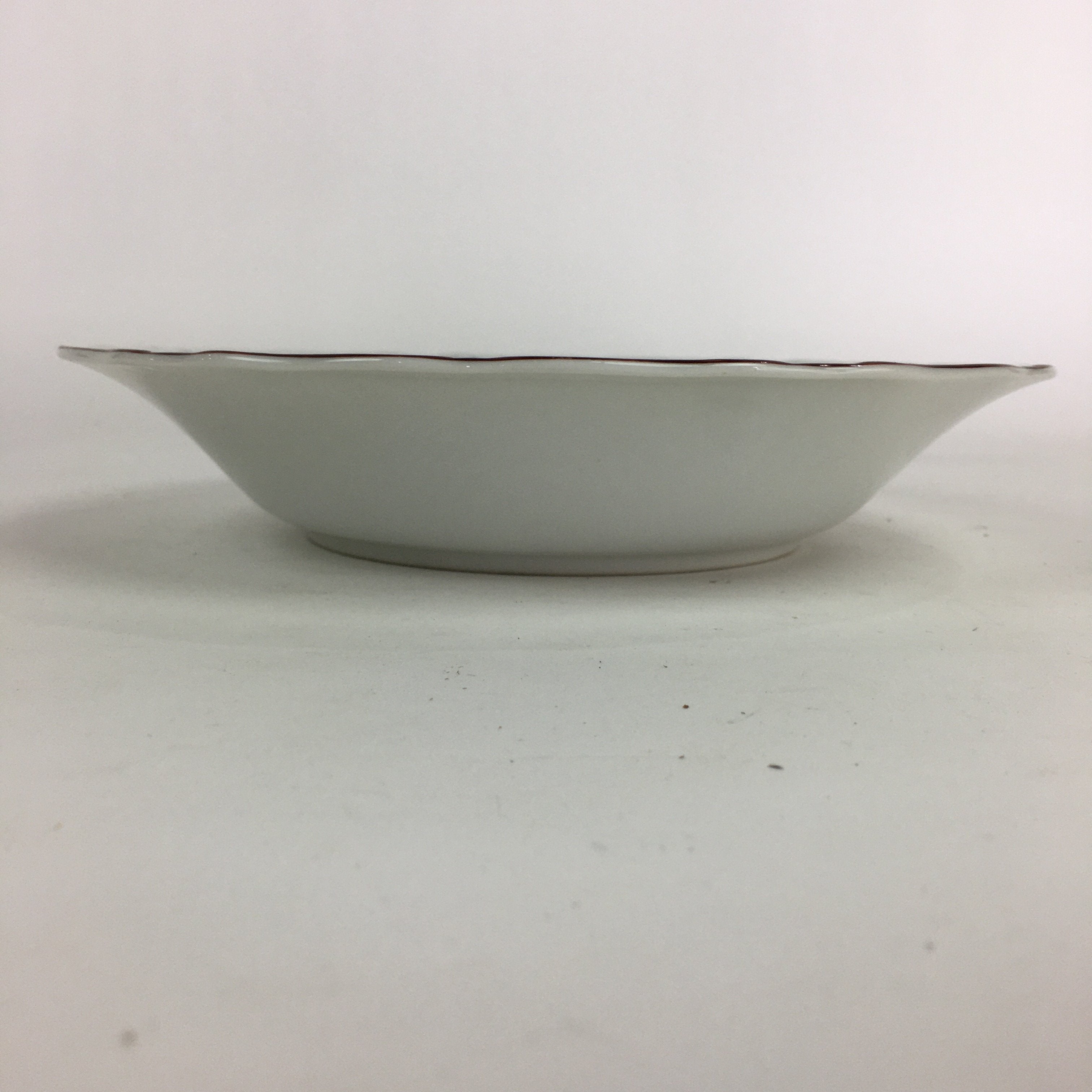 Japanese Porcelain Soup Bowl Maruta Japan Kasuga Ware Round Blue Flower PP725