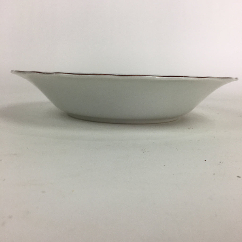 Japanese Porcelain Soup Bowl Maruta Japan Kasuga Ware Round Blue Flower PP725