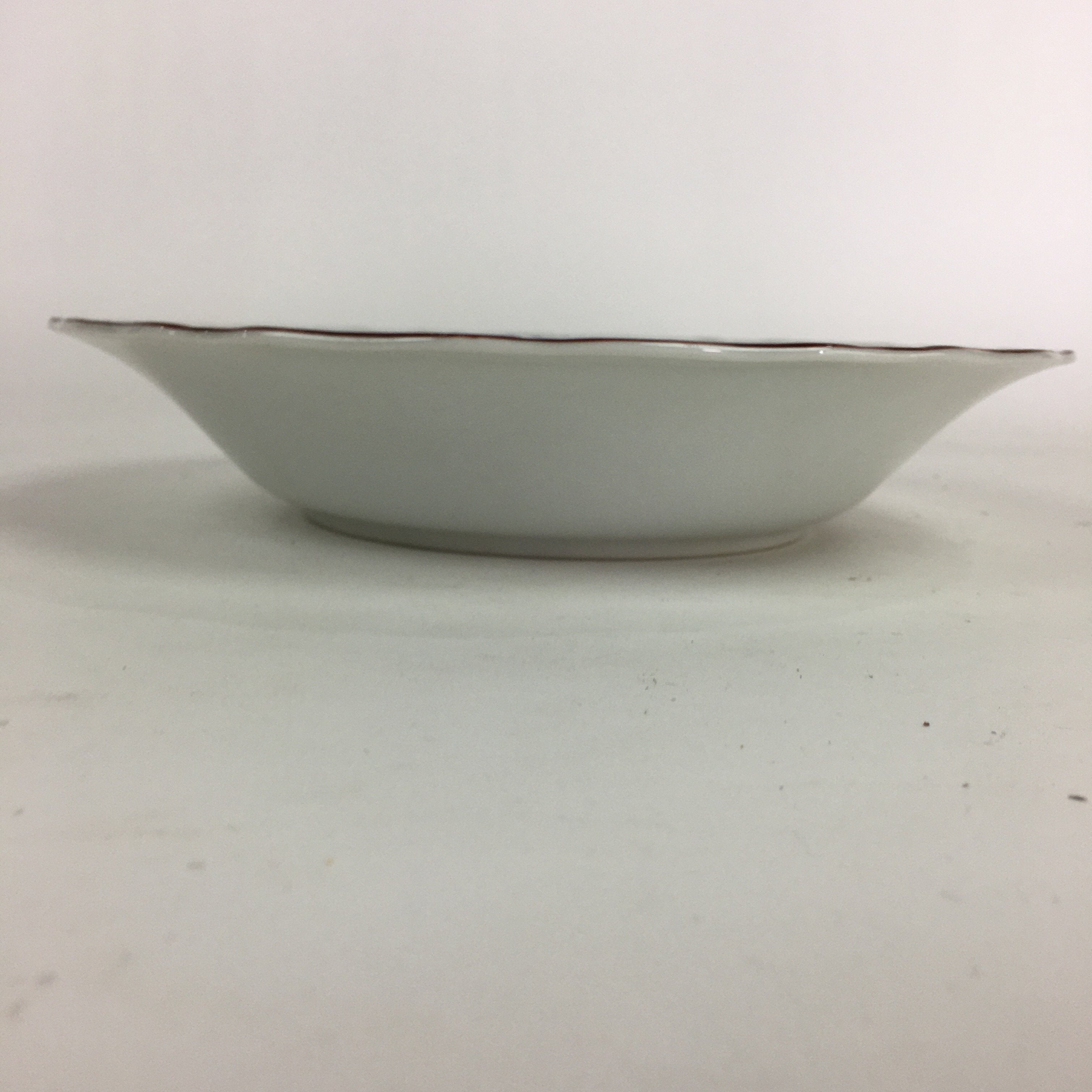 Japanese Porcelain Soup Bowl Maruta Japan Kasuga Ware Round Blue Flower PP725