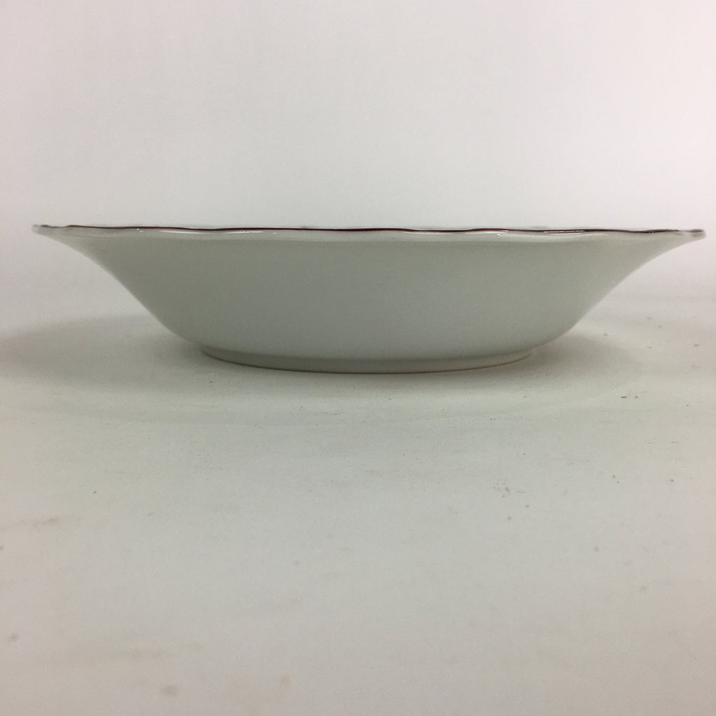 Japanese Porcelain Soup Bowl Maruta Japan Kasuga Ware Round Blue Flower PP725