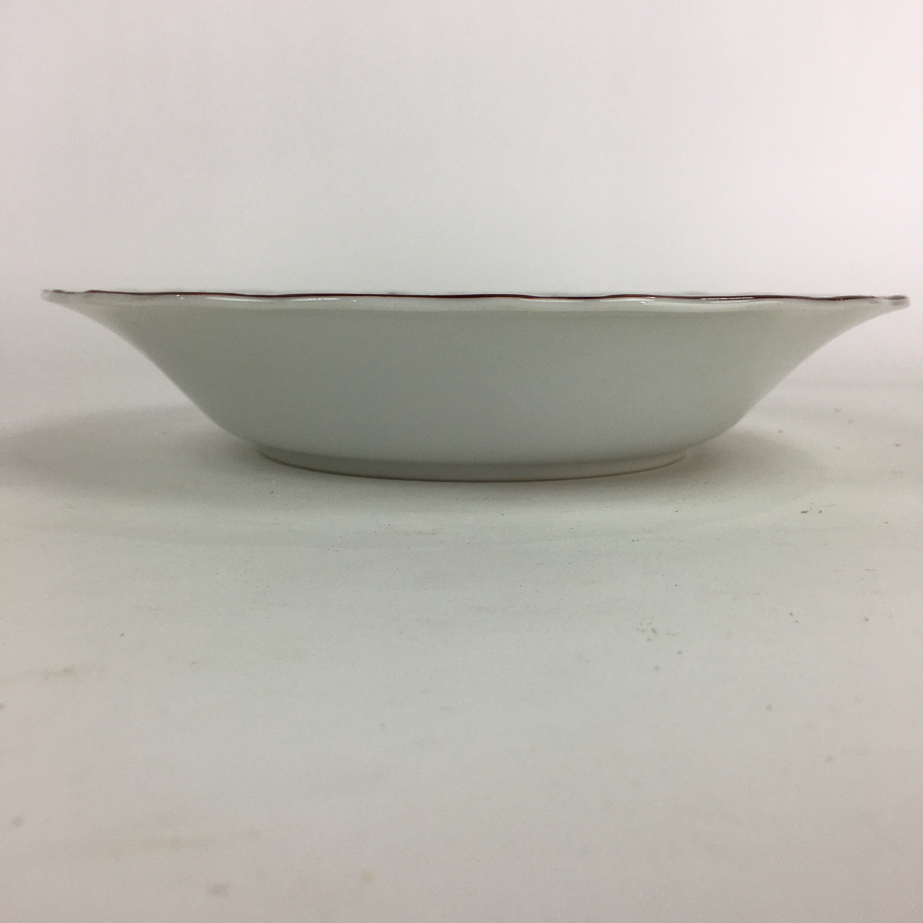 Japanese Porcelain Soup Bowl Maruta Japan Kasuga Ware Round Blue Flower PP725