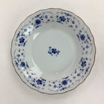 Japanese Porcelain Soup Bowl Maruta Japan Kasuga Ware Round Blue Flower PP725