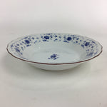 Japanese Porcelain Soup Bowl Maruta Japan Kasuga Ware Round Blue Flower PP726