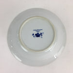 Japanese Porcelain Soup Bowl Maruta Japan Kasuga Ware Round Blue Flower PP726