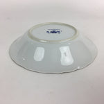 Japanese Porcelain Soup Bowl Maruta Japan Kasuga Ware Round Blue Flower PP726