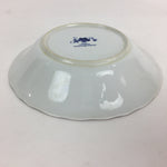 Japanese Porcelain Soup Bowl Maruta Japan Kasuga Ware Round Blue Flower PP726