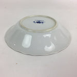 Japanese Porcelain Soup Bowl Maruta Japan Kasuga Ware Round Blue Flower PP727