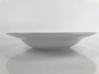 Japanese Porcelain Soup Pasta Bowl Vtg Simple Round Plate White Gold Rim PY828
