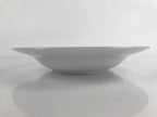 Japanese Porcelain Soup Pasta Bowl Vtg Simple Round Plate White Gold Rim PY828