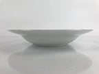 Japanese Porcelain Soup Pasta Bowl Vtg Simple Round Plate White Gold Rim PY828