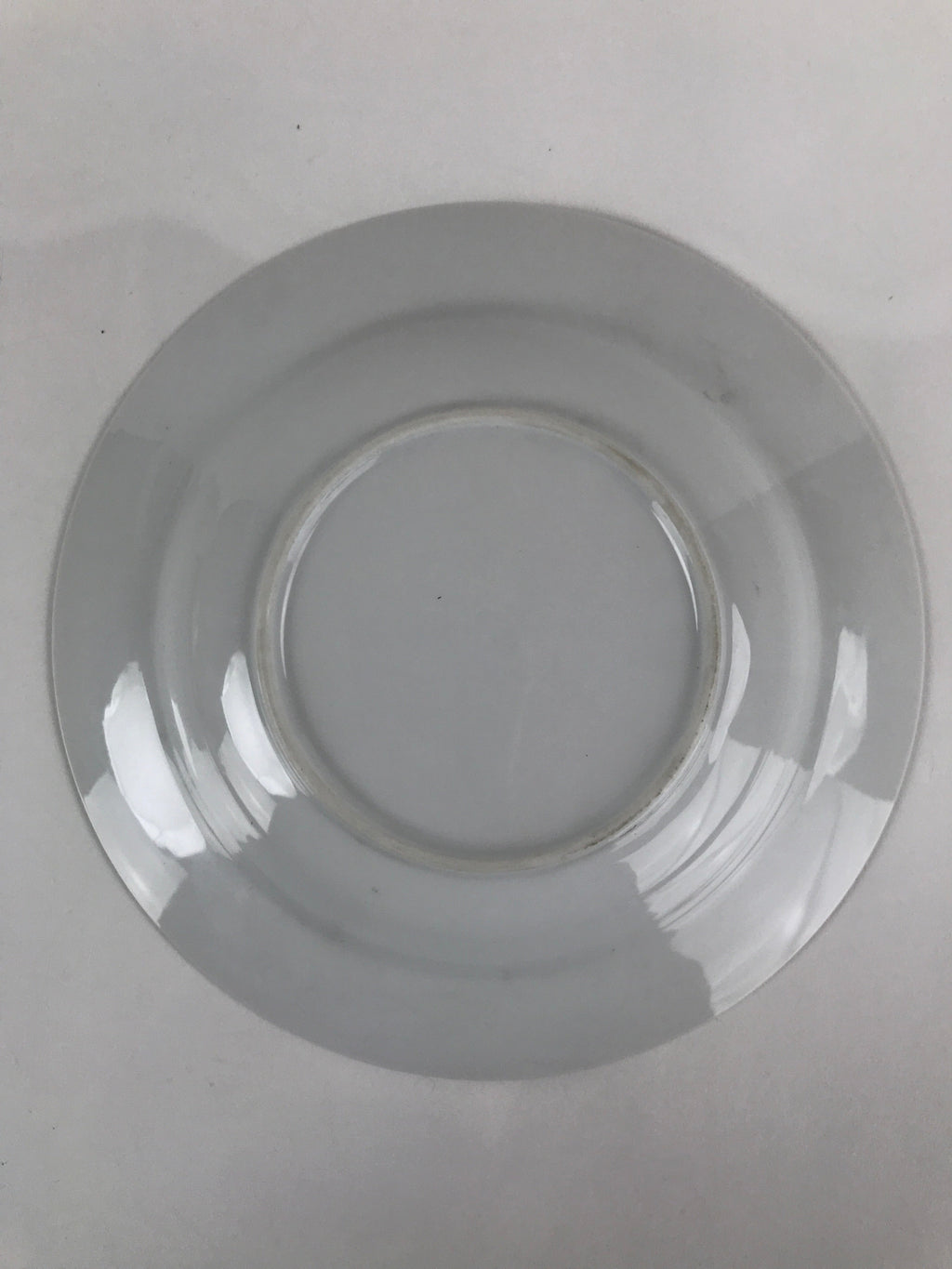 Japanese Porcelain Soup Pasta Bowl Vtg Simple Round Plate White Gold Rim PY828